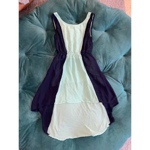 Teal and Navy Forever 21 High-low Dress